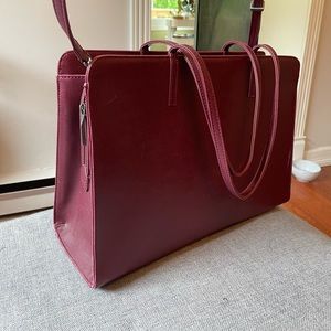 Burgundy Mat and Nat tote